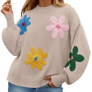 Knit Floral Embroidered Women's Sweater. Brand new with out tags
